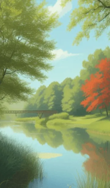 [LINE着せ替え] 静かな山水の森-春 nRLIUの画像1