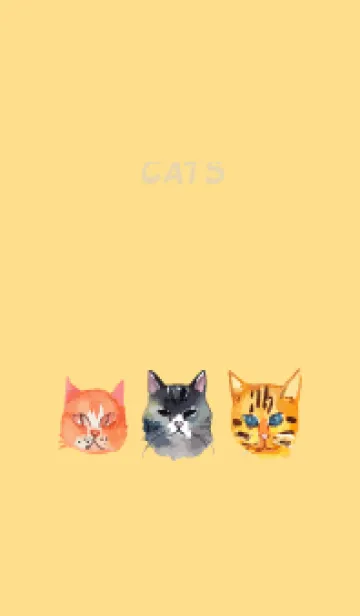 [LINE着せ替え] brown & yellow 猫の顔の画像1