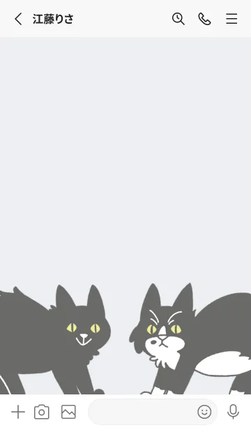 [LINE着せ替え] 猫たち ハチワレと黒猫の画像2