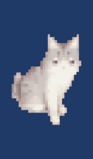 [LINE着せ替え] 猫のドット絵のきせかえ Beige 05の画像1