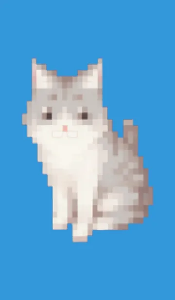 猫のドット絵のきせかえ Blue 02の着せ替えメイン画像