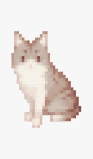 [LINE着せ替え] 猫のドット絵のきせかえ Green 02の画像1