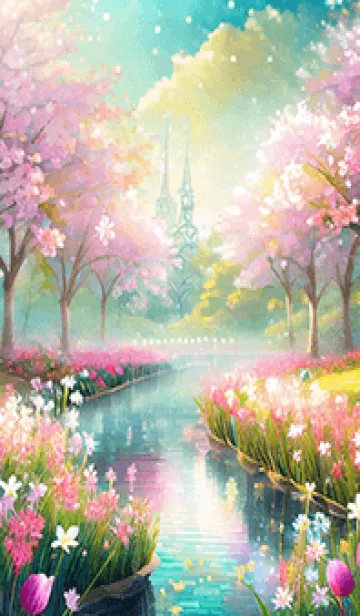 [LINE着せ替え] 優美な春の風景の着せかえ(Spring-640)の画像1