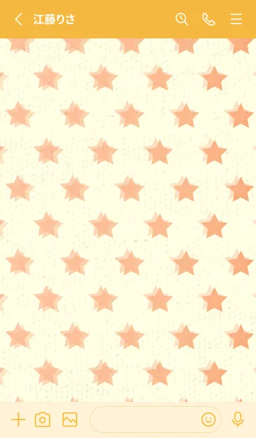 [LINE着せ替え] 星のドッドきせかえ ペールアプリコットの画像2