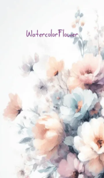 Watercolor White Flower-hisatoto 95の着せ替えメイン画像