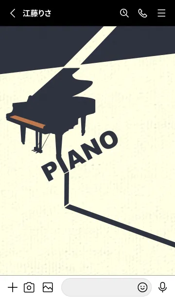 [LINE着せ替え] グランドピアノ  駱駝色の画像2