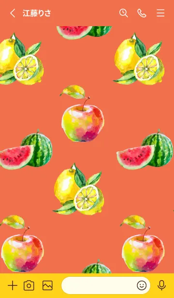 [LINE着せ替え] red & yellow フルーツフルーツフルーツの画像2