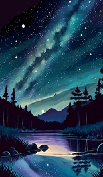 [LINE着せ替え] 綺麗な星空の夜景着せかえ#1018の画像1