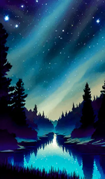 [LINE着せ替え] 綺麗な星空の夜景着せかえ#1017の画像1