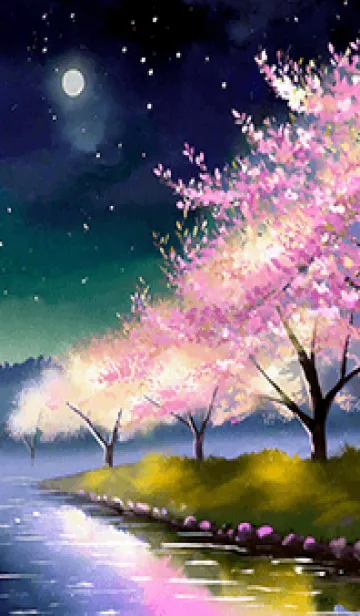 [LINE着せ替え] 美しい夜桜の着せかえ#874の画像1
