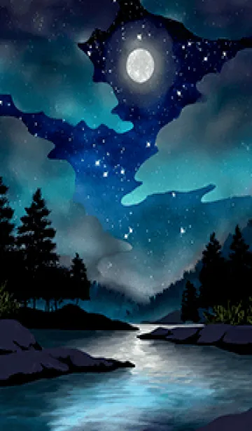 [LINE着せ替え] 綺麗な星空の夜景着せかえ#1027の画像1