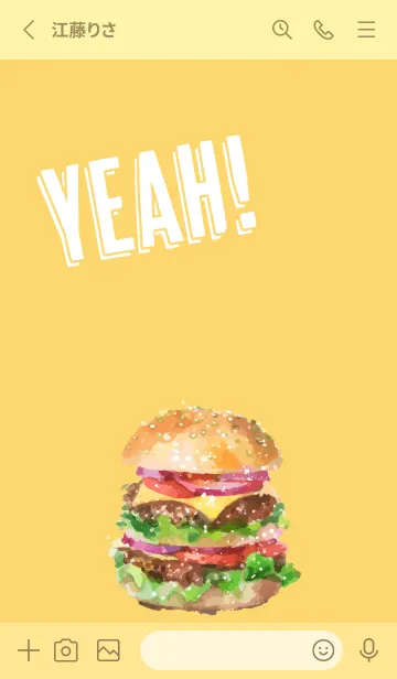 [LINE着せ替え] light yellow ハンバーガー！の画像2