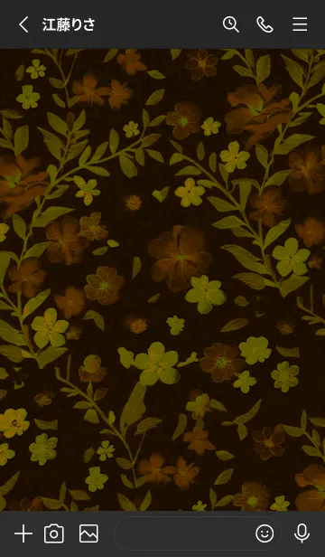 [LINE着せ替え] 美しい古典的な花(蛍光イエロー)の画像2