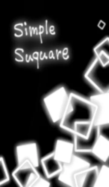 [LINE着せ替え] シンプル/四角(黒×白)の画像1