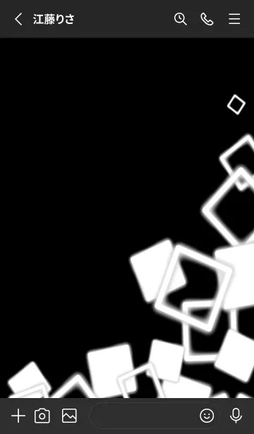 [LINE着せ替え] シンプル/四角(黒×白)の画像2