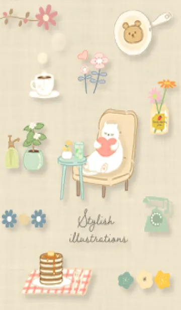 [LINE着せ替え] yellow のんびり猫さん12_1の画像1