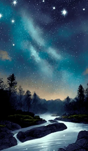 [LINE着せ替え] 綺麗な星空の夜景着せかえ#1031の画像1