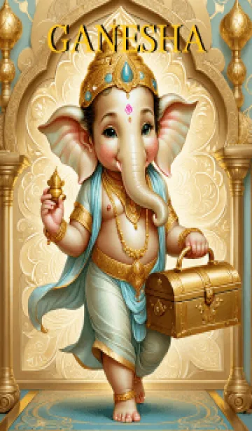 [LINE着せ替え] Gold Ganesha Health & Rich Theme (JP)の画像1