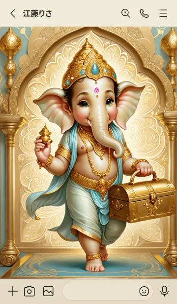 [LINE着せ替え] Gold Ganesha Health & Rich Theme (JP)の画像2