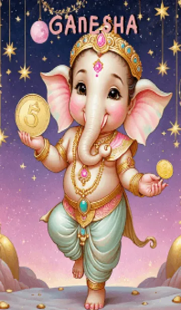 [LINE着せ替え] Cute Ganesha money & Rich Theme (JP)の画像1
