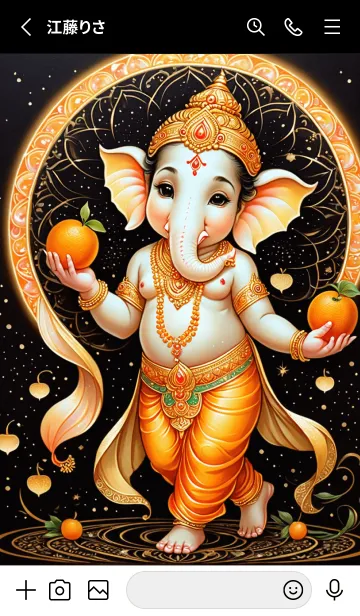 [LINE着せ替え] Orange Ganesha Health & Rich Theme (JP)の画像2
