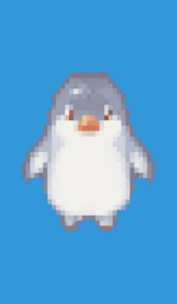 ペンギンのドット絵のきせかえ Blue 02の着せ替えメイン画像