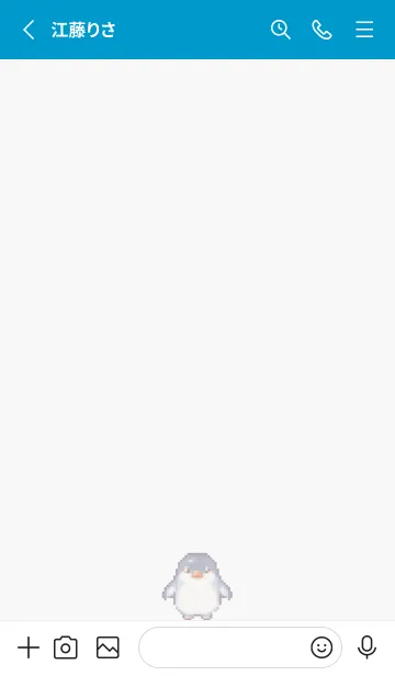 [LINE着せ替え] ペンギンのドット絵のきせかえ Blue 02の画像2