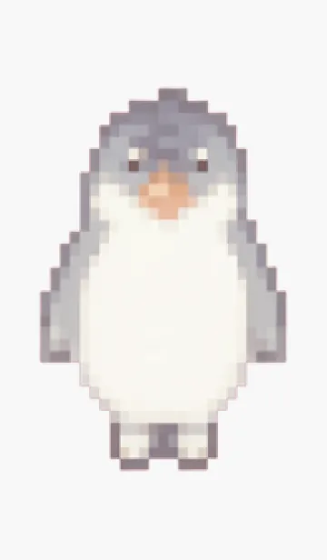 [LINE着せ替え] ペンギンのドット絵のきせかえ BW 01の画像1