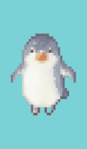 [LINE着せ替え] ペンギンのドット絵のきせかえ Beige 04の画像1