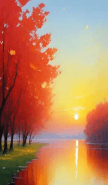 [LINE着せ替え] 下班後の夕日のビーチ BsmY4の画像1