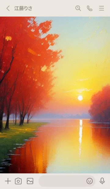 [LINE着せ替え] 下班後の夕日のビーチ BsmY4の画像2