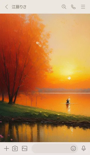 [LINE着せ替え] 下班後の夕日のビーチ a7dRFの画像2