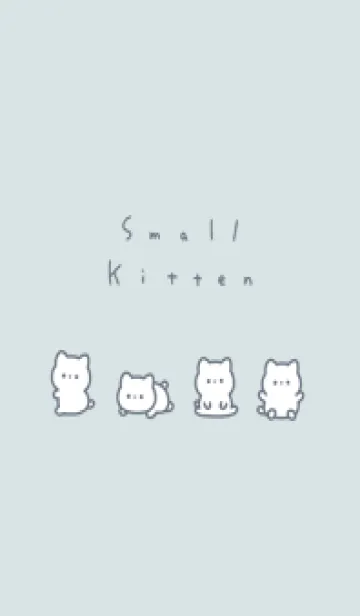 [LINE着せ替え] ちいさなねこ。白とライトブルーの画像1