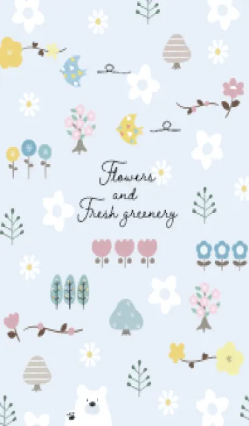 [LINE着せ替え] blue 花と新緑16_1の画像1