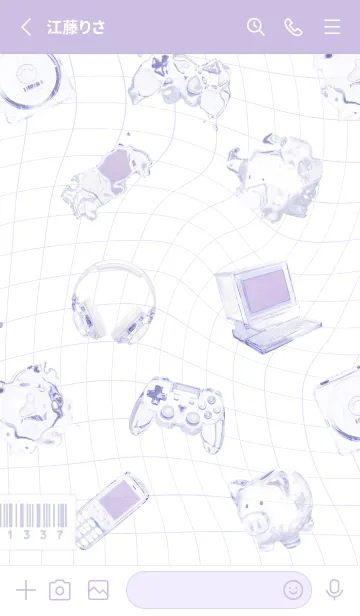 [LINE着せ替え] とうめいなもの ✛ むらさきの画像2