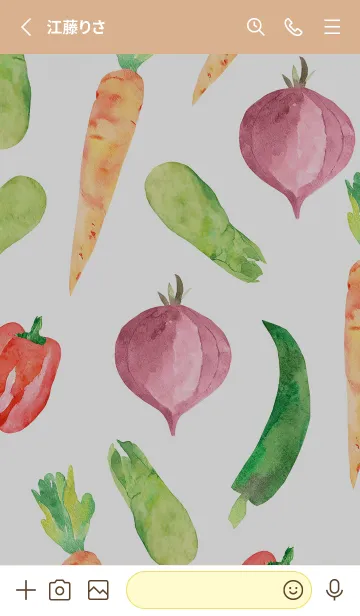 [LINE着せ替え] 【シンプル】お野菜の着せかえ#783の画像2