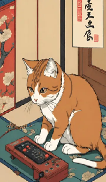 [LINE着せ替え] 猫の浮世絵 0aFE74の画像1