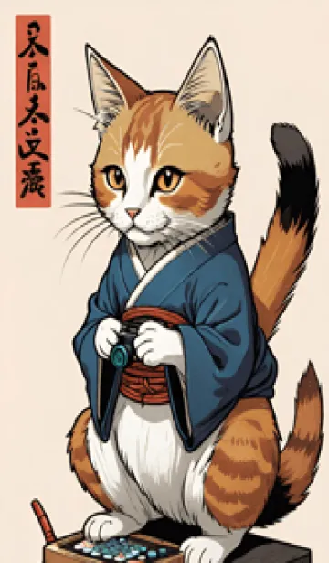 [LINE着せ替え] 猫の浮世絵 9100dCの画像1