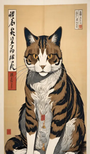 [LINE着せ替え] 猫の浮世絵 34C3dfの画像1