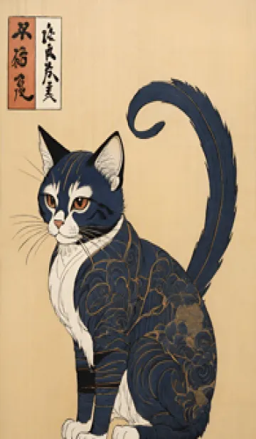 [LINE着せ替え] 猫の浮世絵 b78FEbの画像1