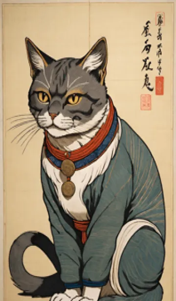 [LINE着せ替え] 猫の浮世絵 D342A2の画像1