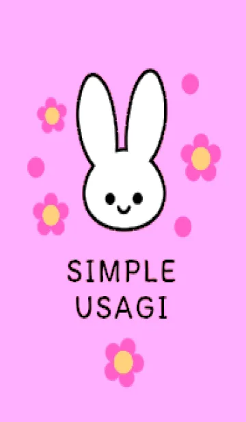 [LINE着せ替え] シンプル ウサギ -フラワー-100の画像1