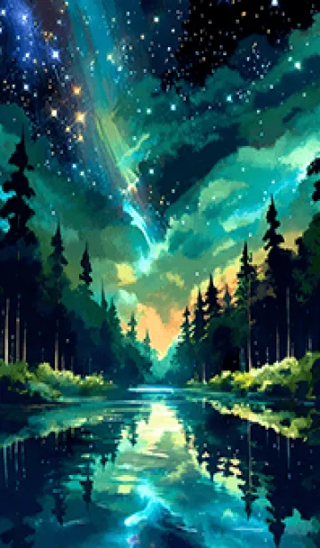 [LINE着せ替え] 綺麗な星空の夜景着せかえ#1040の画像1