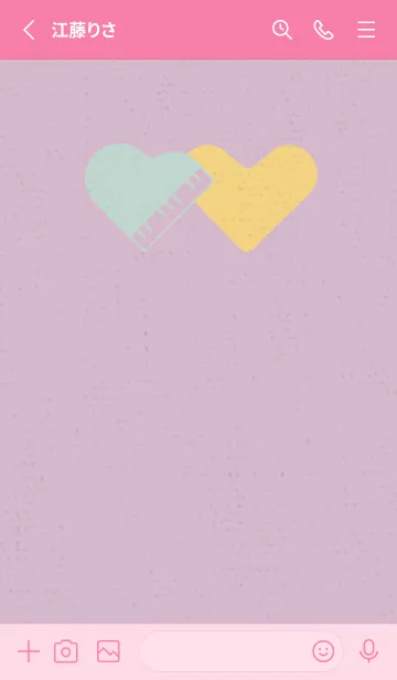 [LINE着せ替え] ピアノ型のハートと♥ パステルの画像2