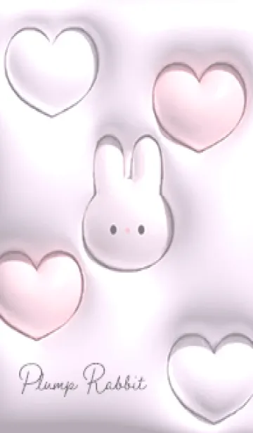 [LINE着せ替え] pinkpurple ふんわりウサギとハート11_1の画像1