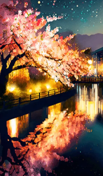 美しい夜桜の着せかえ#886の着せ替えメイン画像
