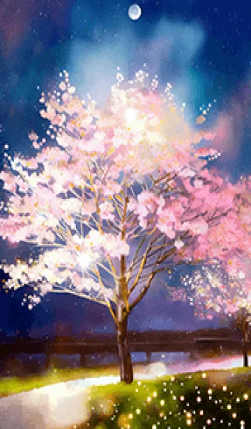 [LINE着せ替え] 美しい夜桜の着せかえ#884の画像1