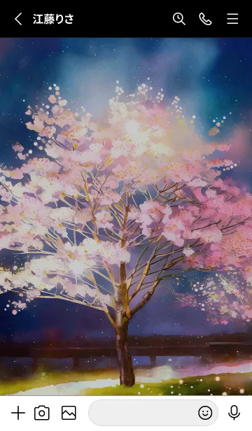[LINE着せ替え] 美しい夜桜の着せかえ#884の画像2