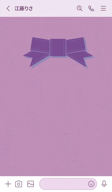 [LINE着せ替え] リボンのきせかえ パープルの画像2