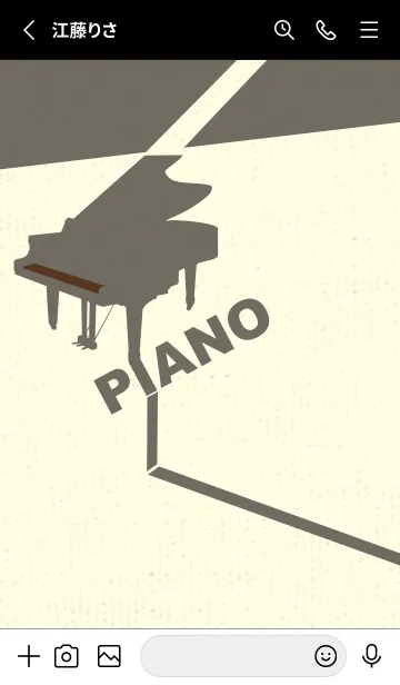 [LINE着せ替え] グランドピアノ  黒茶の画像2